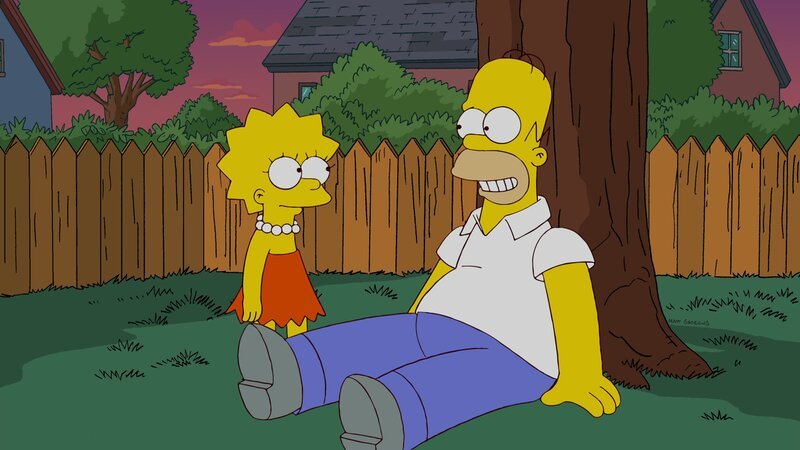 Lisa schüttet Homer ihr Herz aus; sie wurde in der Schule zur unbeliebtesten Schülerin gewählt. – Bild: Twentieth Century Fox Film Corporation