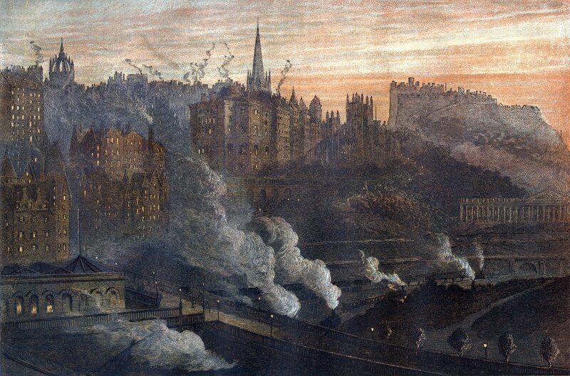 BXD1EA Edinburgh in the 19th Century, circa 1860s; Colourised Illustration – Bild: Edinburgh Timewatch Images/​Alamy Stock Photo