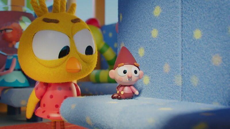 Bob (r.) will Karla (l.) erklären, dass der Platz im Bus schon von seiner unsichtbaren Freundin Molly besetzt ist. Das verärgert Karla sehr. – Bild: ZDF/​DR, Sparre Production, GODO Films
