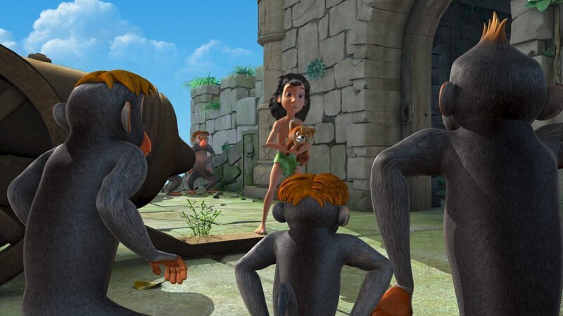 Mogli hat Ponya vor den Affen gerettet. Nun müssen sie nur noch entkommen … – Bild: ZDF/​DQ Entertainment