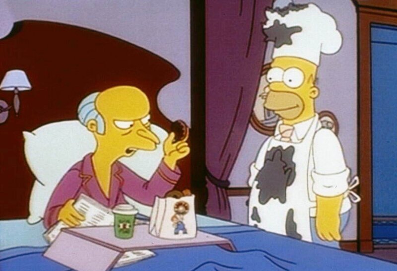 Homer (re.) vertritt bei Mr. Burns den verreisten Smithers, kann seinem Chef aber nichts rechtmachen. – Bild: PR7; ProSieben Media AG