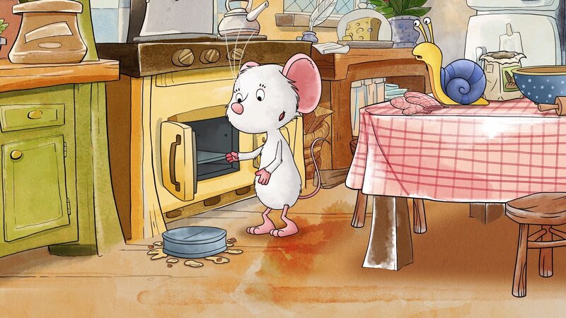 Ein kleiner Unfall in der Küche bringt Tildas ganzen Tag durcheinander. – Bild: KiKA/​Mideu Films