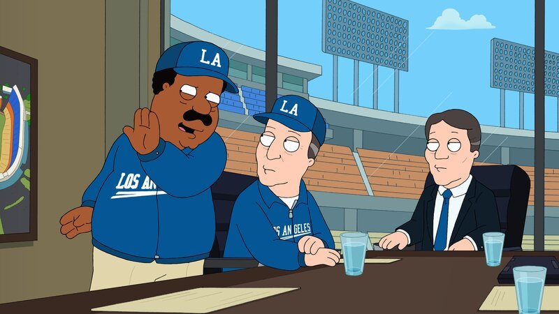 Cleveland verfolgt seinen Lebenstraum, ein Major League Baseball Scout zu werden, aber er rekrutiert erfolglos David Ortiz, Jimmy Rollins und Joey Votto – Bild: FOX BROADCASTING