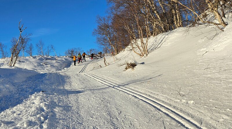 Steiler Anstieg auf Skiern solide gemeistert! Doch nicht immer klappt das so reibungslos wie hier … – Bild: BR/​Bewegte Zeiten Filmproduktion GmbH/​Megan Ehrmann