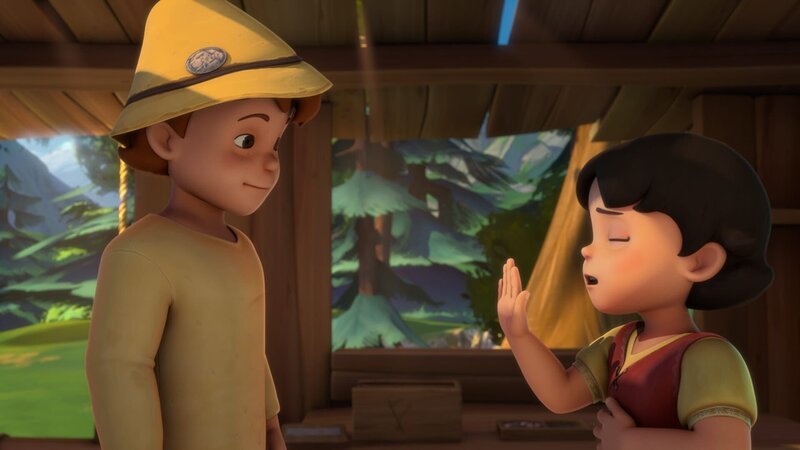 Heidi und Peter schwĂ¶ren sich ewige Freundschaft.Â – Bild: ZDF/​Studio 100 Animation/​Heidi Productions Pty. Limited