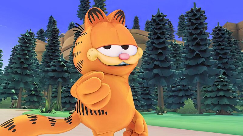 Garfield will mutig sein und als erster in den Wald gehen. – Bild: ORF/​Mediatoon/​Dargaud Media/​Paws Inc.