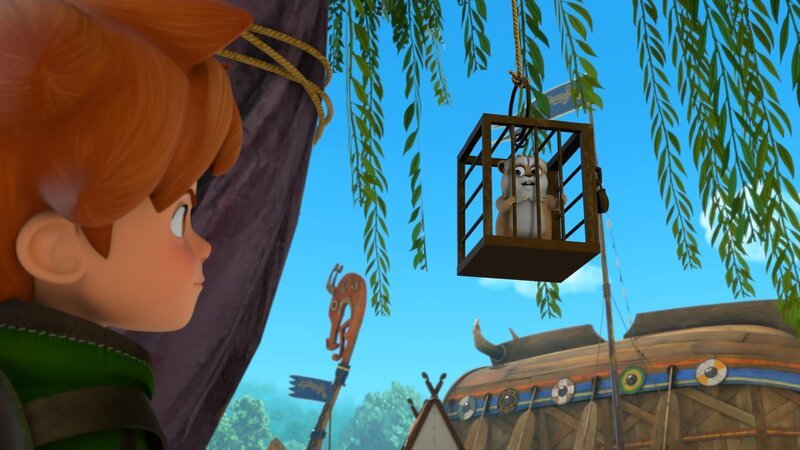 Derke, alias Hamster Plätzchen, wurde gefangen genommen. Robin (l.) wird ihn nicht im Stich lassen. – Bild: Method Animation – ZDF – ZDF Studios