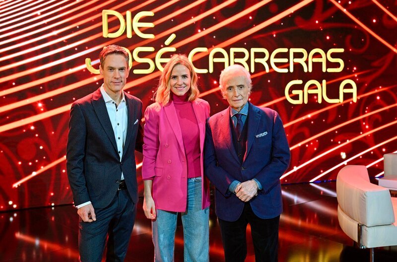Sven Lorig, Stephanie Müller-Spirra und José Carreras (v.l.) – Bild: MDR/​DJCLS