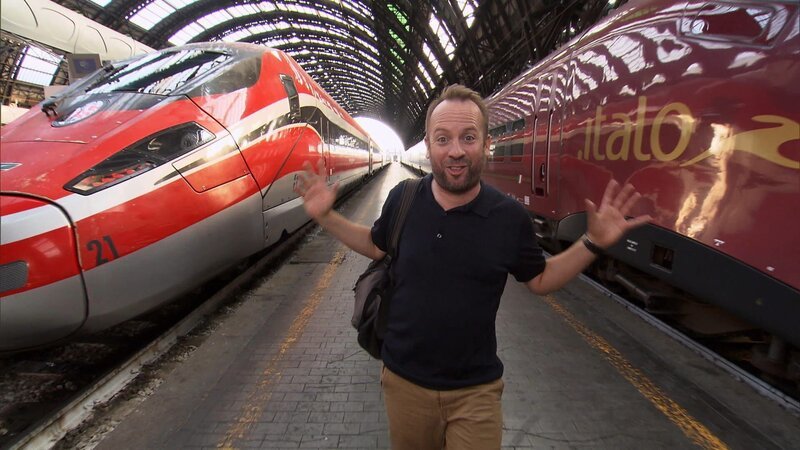 Frecciarossa 1000 oder Italo EVO? Teddy Wilson muss sich nicht entscheiden. Er fährt einfach mit beiden Hochgeschwindigkeitszügen durch Italien. – Bild: Exploration Production Inc