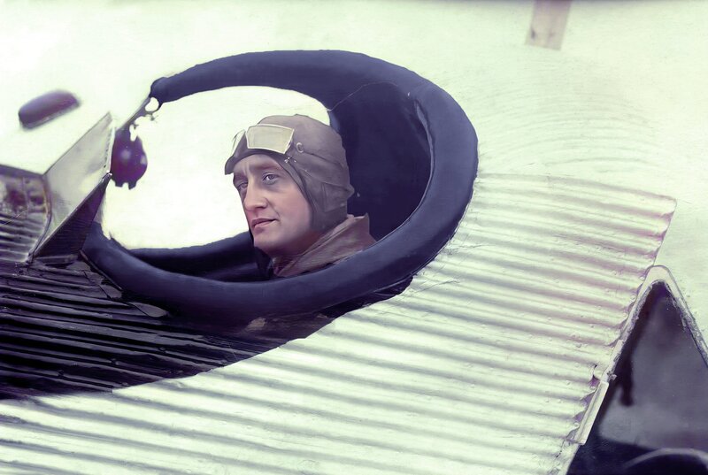 Pilot einer Junkers F13 1928. – Bild: rbb/​Archiv Lufthansa