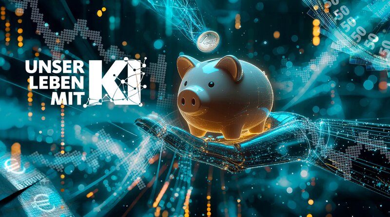 Lohnt es sich, sein Geld einer Künstlichen Intelligenz anzuvertrauen? Oder sind menschlicher Instinkt und Erfahrung in Finanzfragen doch überlegen? In der neuen Folge der WDR-Reihe „Unser Leben mit KI“ macht Catherine Vogel den Test. – Keyvisual – Bild: WDR/​Firefly/​Julián Guerra Duque