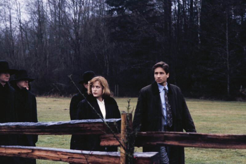 Mulder (David Duchovny, r.) und Scully (Gillian Anderson, l.) ermitteln in einer rätselhaften Mordserie: Die Opfer, sowohl Männer als auch Frauen, starben immer nach einer leidenschaftlichen Liebesnacht … – Bild: Twentieth Century Fox Film Corporation