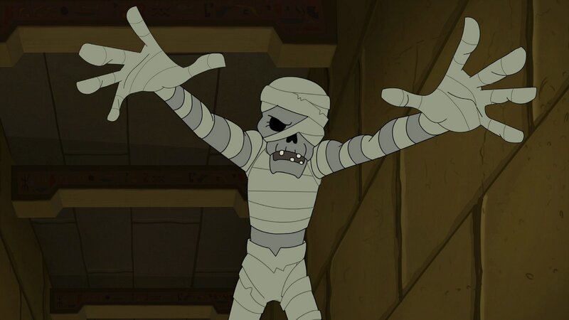 Zauberer Nakhti wurde durch den heiligen Skarabäus wieder zum Leben erweckt und verfolgt die Fox-Kinder. – Bild: SUPER RTL