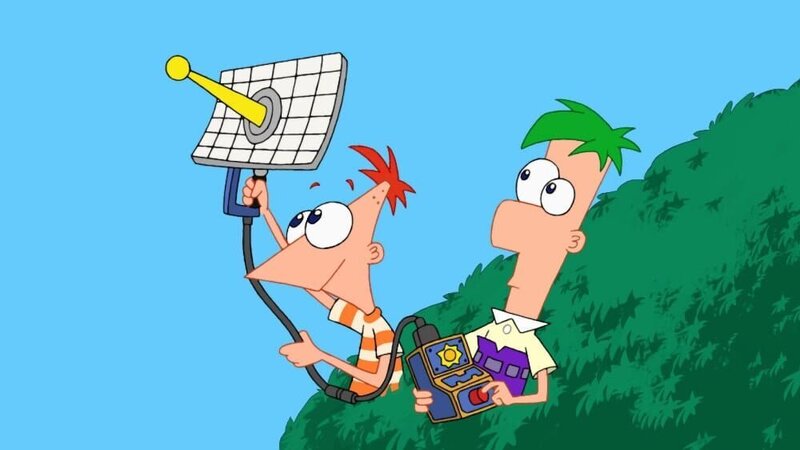 Phineas und Ferb haben ein Ei gefunden. Das kann nur Schnabeltier Perry gehören. Um es auszubrüten, bauen die Brüder eine spezielle mechanische Vorrichtung. – Bild: Disney Channel