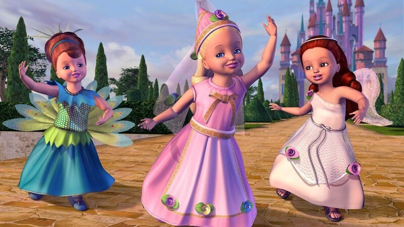 Drei gute Feen wollen Rapunzel aus dem Turm befreien. Sie wird dort von ihrer bösen Adoptivmutter Lady Gothel festgehalten. – Bild: SUPER RTL