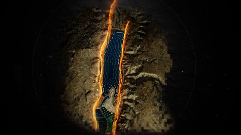 Transversale Verwerfungslinien, Totes Meer. – Bild: National Geographic