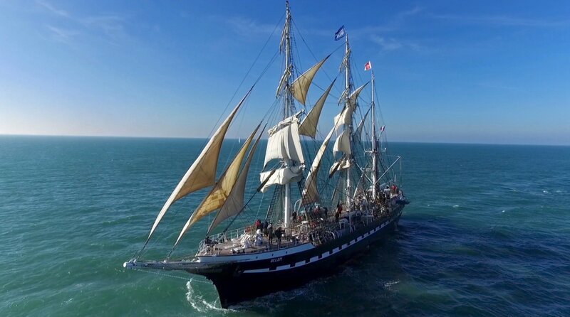 Die „Belem“ wurde als Frachtschiff 1896 in Nantes erbaut und diente später als italienisches Segelschulschiff. – Bild: ZDF und 2P2L