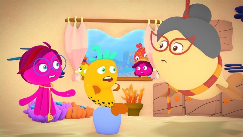 Buba (vorne Mitte) behauptet krank zu sein und wird in der Sandburgpraxis untersucht. – Bild: KiKA/​Bigchild Entertainment