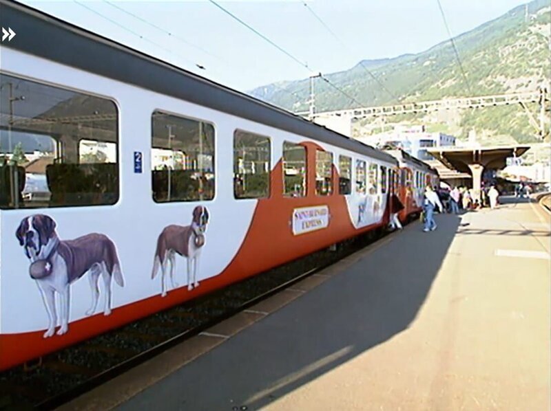 Die normalspurige Strecke beginnt in Martigny, in der französischen Schweiz. Die Fahrt in den rot-weißen Zügen führt durch unberührte Landschaften der Dranse-Täler. – Bild: SWR