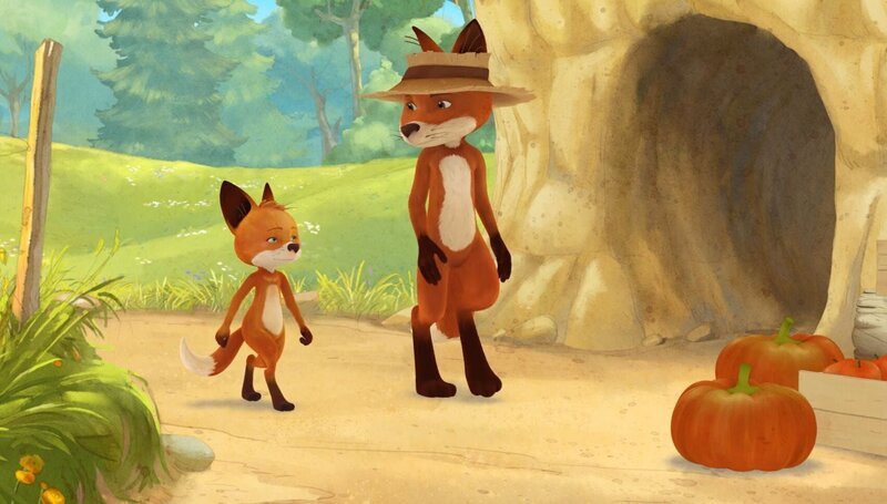 Bruno bringt Rosie nach einen gemeinsam verbrachten Tag zurück zum Dachsbau. – Bild: WDR/​Mediatoon