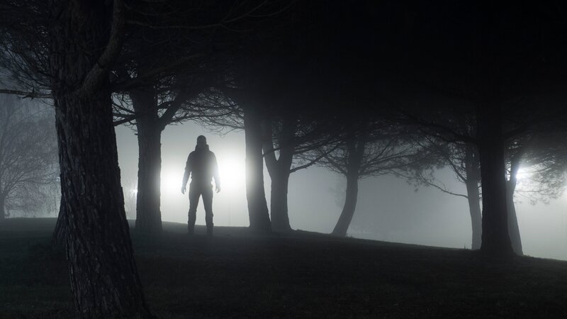 Silhouette of a man standing in park at night. – Bild: Ricardolr/​RICARDO LR