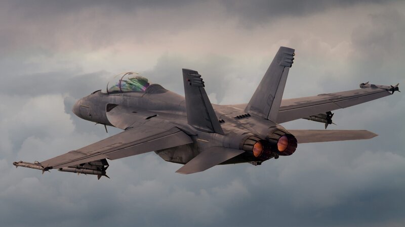 Jet Fighter taking off with afterburner – Bild: turbohampster