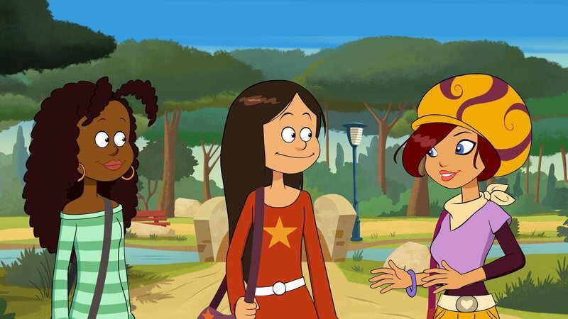 Wendy ist umgeben von ihren Freundinnen Sammy und Emma und froh, dass Marine sie in Ruhe lässt. – Bild: NDR/​BAMBOO PRODUCTION – SAMKA PRODUCTIONS