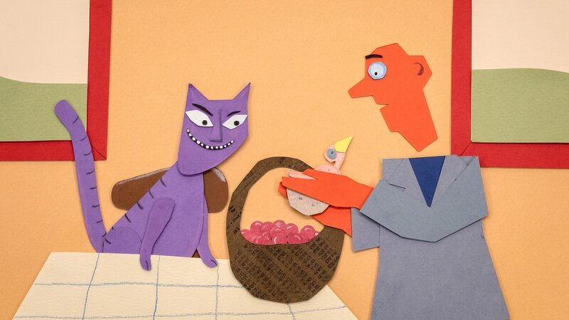 Mr. Paper hat ein Schwalbenküken gefunden. – Bild: ORF/​Global Screen/​Mockingbird Productions