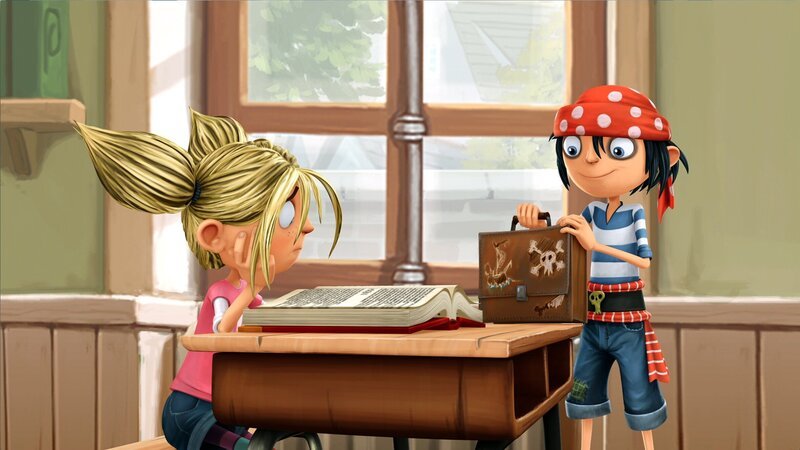 Während Matilda büffelt ist Jim mehr für Lernpausen. – Bild: WDR/​Cyber Group Studios /​ France Télévisions /​ Blue Spirit Studios /​ Sofitvcine 4