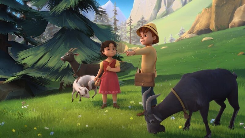 Peter erklärt Heidi, was sie als Geißen-General können muss. – Bild: ZDF/​Studio 100 Animation/​Heidi Productions Pty. Limited