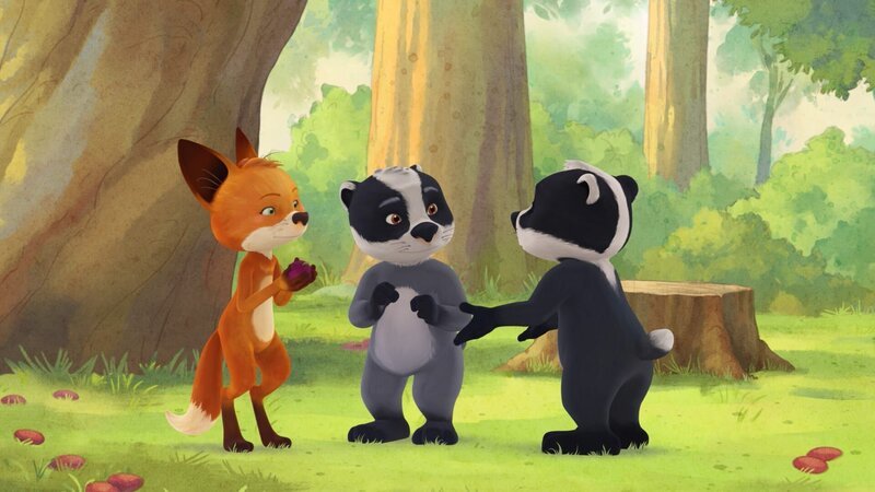 Die Geschwister möchten möglichst viele Pflaumen für den Winter einsammeln. – Bild: WDR/​Mediatoon