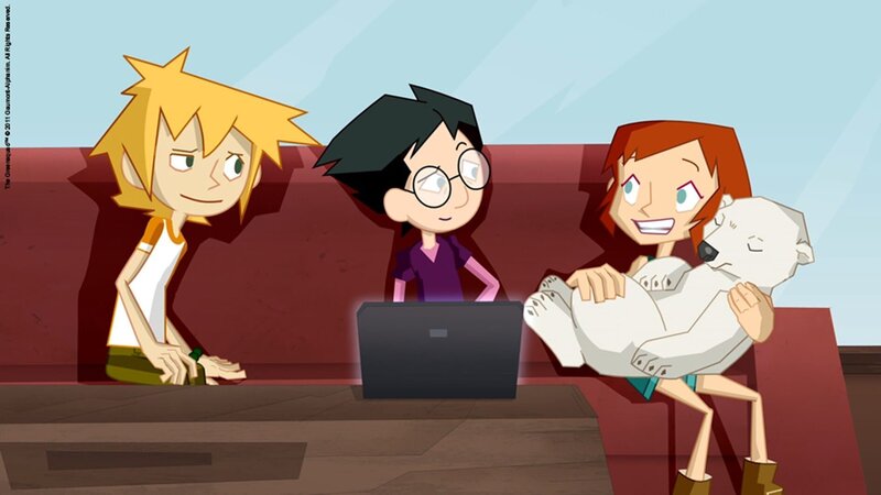 Das Green Team rettet einen kleinen Eisbären vor dem Ertrinken. – Bild: KiKA/​Gaumont-Alphanim