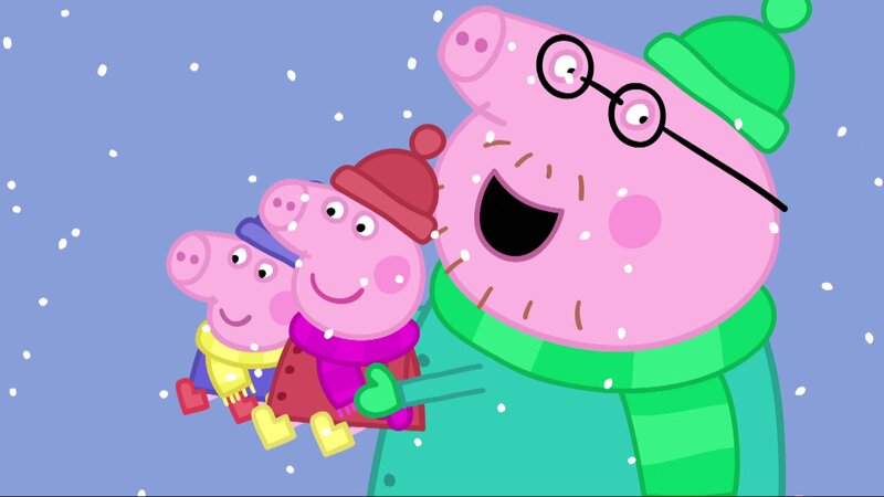 v.li.: George Pig, Peppa Pig, Daddy Pig – Bild: Paramount