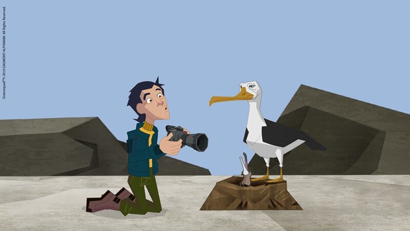 Der Vater des Green Team fotografiert auf den Falklandinseln. – Bild: KiKA/​Gaumont-Alphanim