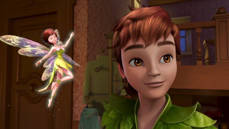 Peter Pan und die Elfe Tinker Bell in Vorfreude auf Nimmerland. – Bild: ZDF und (c) 2012 DQ Entertainment