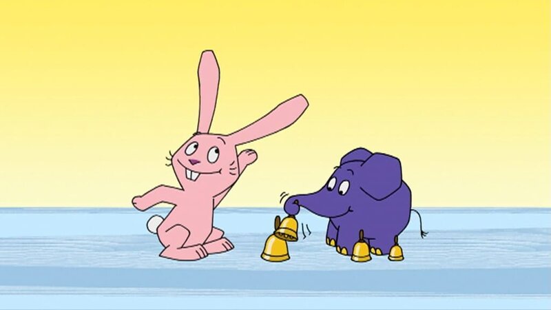 Hase und Elefant machen Musik. – Bild: WDR/​Die Sendung mit dem Elefanten