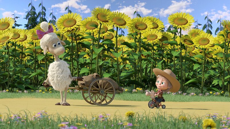 Das weiße Schaf möchte wie die anderen Schafe zum Bahnhof, um ihren Besitzern ihre Wolle zu schenken. – Bild: KiKA/​Animaccord Animation Studio