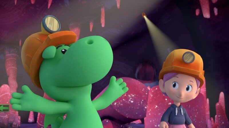 Grisu und Stella sind fasziniert von der Schönheit der Rosa Höhle. – Bild: ZDF und MONDO TV Group, Pagot, Calidra, T2T, ZDFS