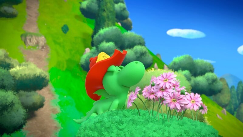 Grisu hat ein feines Näschen für wohlduftende Blumen. – Bild: MONDO TV Group, Pagot, Calidra, T2T, ZDFS