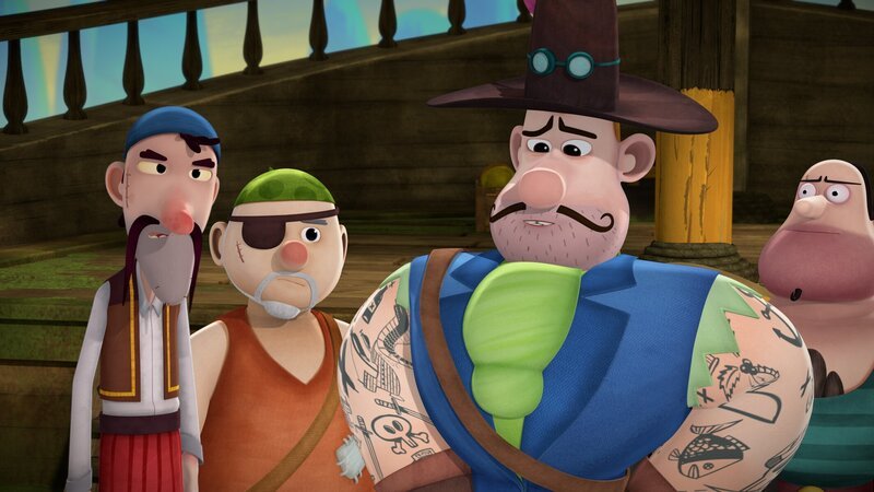 Die Piraten sehen ein, dass sie viel zu viel stehlen. – Bild: KiKA/​Flying Bark Productions Pty Ltd.