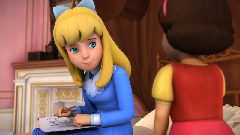 Clara gibt Heidi Unterricht. – Bild: ZDF/​Studio 100 Animation/​Heidi Productions Pty. Limited