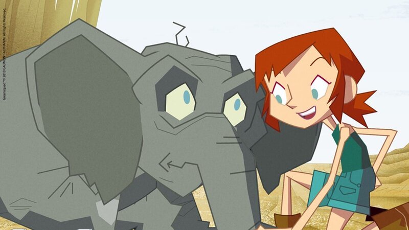 Claire hilft einem kleinen verletzten Elefanten. – Bild: KiKA/​Gaumont-Alphanim