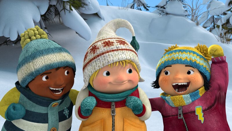 Kiki und die Jungs freuen sich auf die Kaugummi-Jagd. – Bild: KiKA/​carpediem Film & TV Inc.