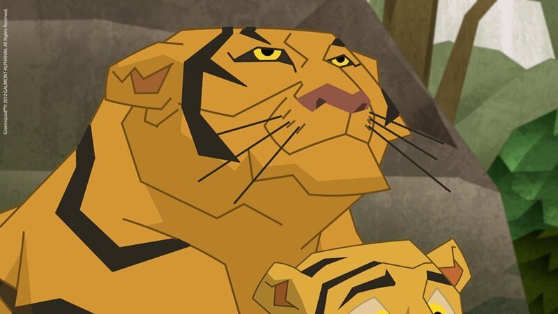 Die Tiger-Mutter beschützt ihr Junges. – Bild: KiKA/​Gaumont-Alphanim