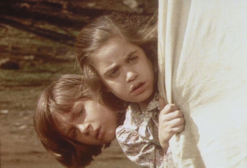 Verstohlen blicken James (Jason Bateman, l.) und Cassandra (Missy Francis, r.) aus dem Wagenverschlag, um das Gespräch zwischen Charles und ihrem Onkel Jed zu verfolgen. – Bild: Sat.1 Gold