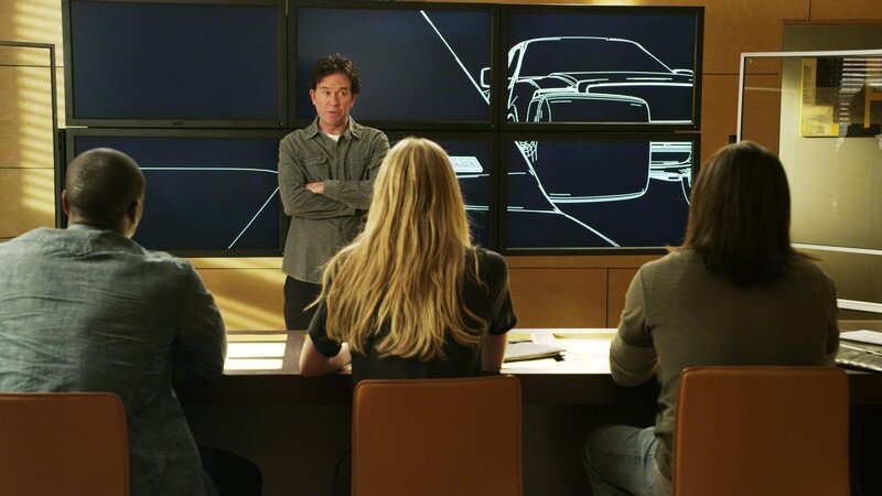 (v.l.): Alec Hardison (Aldis Hodge), Nate Ford (Timothy Hutton), Parker (Beth Riesgraf) und Eliot Spencer (Christian Kane) – Bild: RTL Crime