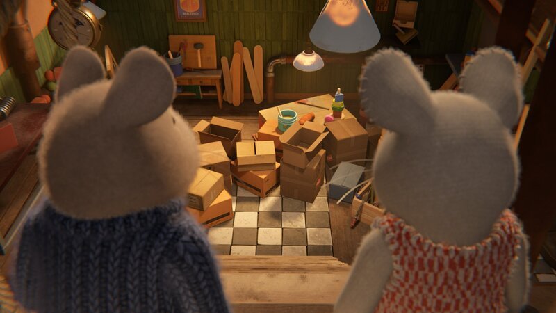 Sam (links) und Julia (rechts) sind entsetzt. Jemand hat ihr Geheimversteck entdeckt und es als Lagerplatz benutzt. – Bild: ZDF/​Cielo Films/​Caribara Production/​SuperswissRed/​M.A.R.K.13/​ZDF Studios GmbH