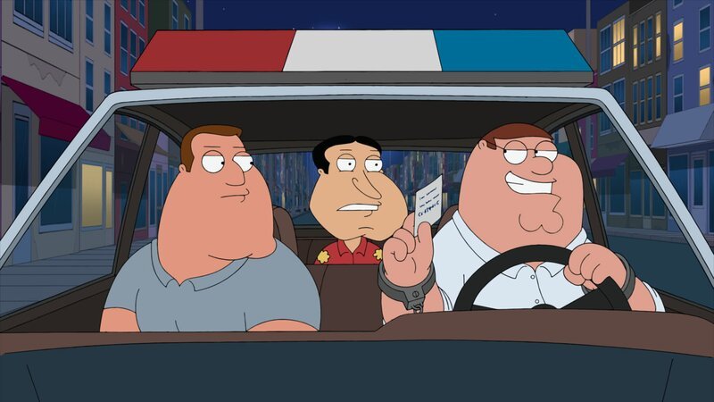 Gehen auf Verbrecherjagd: Joe (l.), Peter (r.) und Quagmire (M.) … – Bild: Twentieth Century Fox Film Corporation