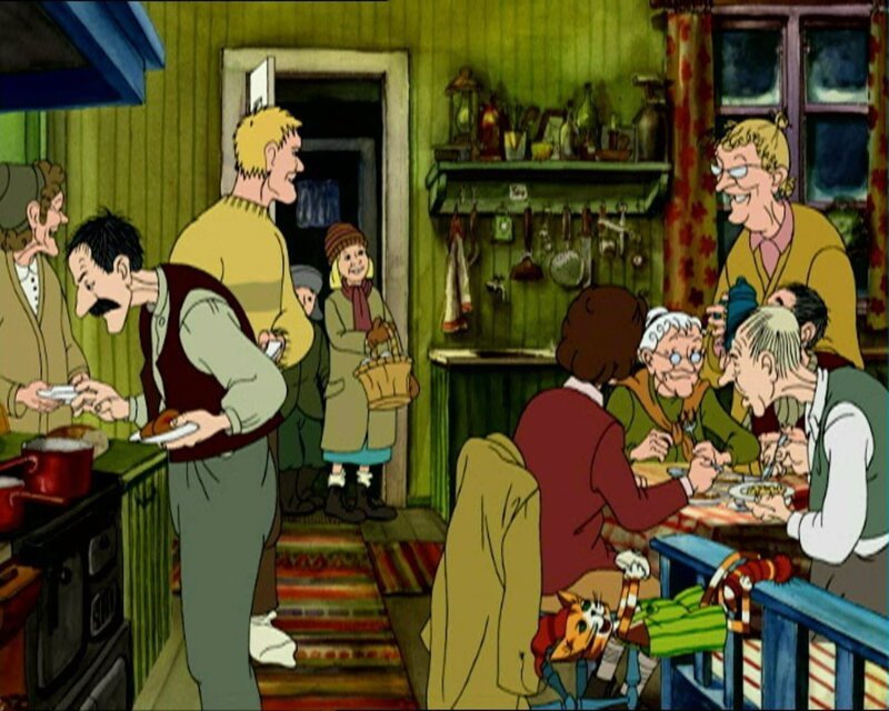 Petterssons Nachbarn sind zum Weihnachtsbesuch gekommen. – Bild: ZDF/​TV-Loonland