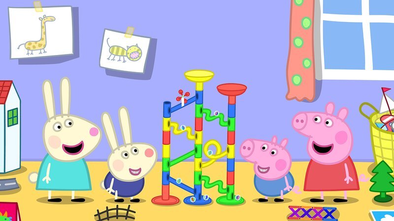 L-R: Rebecca Rabbit, Richard Rabbit, George Pig, Peppa Pig – Bild: Nickelodéon Junior